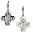 Sterling Silver 4-way Medal With Lobster Clasp Charm